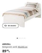 Einzelbett 200 weiß gebraucht kaufen  Bad Dürrheim