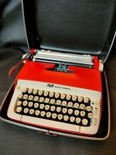 Máquina de escrever Smith Corona Galaxie vermelha portátil com roteiro cursivo/manuscrito, usado comprar usado  Enviando para Brazil