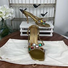Sandálias de salto deslizante femininas Carmen Steffens tamanho 8. (SAPATOS DE EXIBIÇÃO) comprar usado  Enviando para Brazil