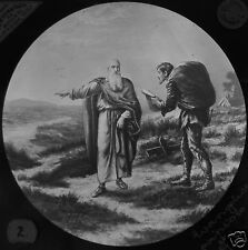 Usado, Lanterna mágica de vidro slide VIAJANTE COM EVANGELISTA C1890 RELIGIÃO CONTO MEDIEVAL comprar usado  Enviando para Brazil