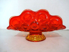 LE Smith Moon and Stars Glass Amberina Banana Boat Vintage #5202 -9" comprar usado  Enviando para Brazil