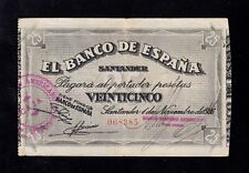 F.C. BANCO DE SANTANDER , 25 PESETAS 1936 , MBC . comprar usado  Enviando para Brazil