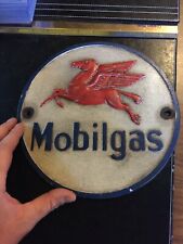 Placa de óleo Mobil ferro fundido colecionador de metal garagem pátina carro caminhão automático 9"", usado comprar usado  Enviando para Brazil