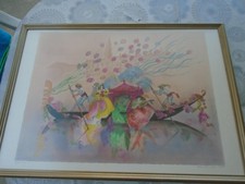 Lithographie signée amandine d'occasion  Saint-Marcellin-en-Forez