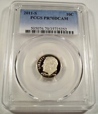 2011-S 10c CLAD PCGS PR70DCAM ROOSEVELT DIME PROOF DEEP CAMEO PR 70 DC comprar usado  Enviando para Brazil