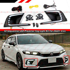 PARA 2022-24 CIVIC V2 DRL LED FAROL DE NEBLINA TAMPA MOLDURA + KIT DE LENTE DE NEBLINA PROJETOR TRANSPARENTE comprar usado  Enviando para Brazil