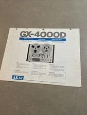 Antigo AKAI GX-4000D Proprietários Manual Tape Deck Estéreo Carretel para Carretel Guia de Instruções comprar usado  Enviando para Brazil