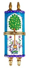 Porcelana articulada Sefer Torá caixa de bugigangas com motivo de pássaro árvore colecionável judaico comprar usado  Enviando para Brazil