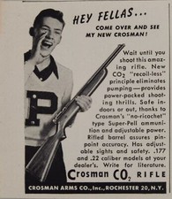 Usado, Rifles de CO2 impressos 1951 Ad Crosman calibres .177 e .22 Rochester, Nova York comprar usado  Enviando para Brazil