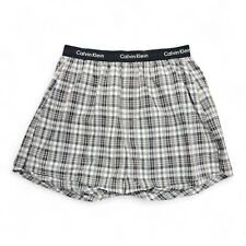 Boxer masculino tecido Calvin Klein em micro xadrez preto/branco/cinza, usado comprar usado  Enviando para Brazil