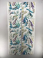 Tecido de peixe pintado colorido SALINA BY MANUEL CANOVAS branco azul conjunto de 2 12x51, usado comprar usado  Enviando para Brazil