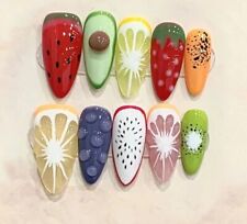 Estilo livre verão, prensa feita à mão nas unhas. Salada de frutas"Feita sob encomenda "Escolha". comprar usado  Enviando para Brazil