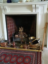 Vintage brass fireside for sale  LONDON