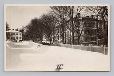 Cartão postal RPPC cena cidade nevada cavalo puxando troncos no carrinho comprar usado  Enviando para Brazil