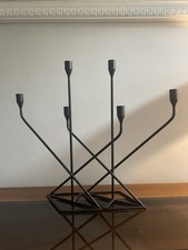 Pair black candelabra for sale  BACUP