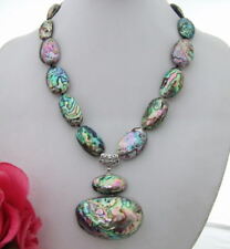 Collar colgante de carcasa de abulón Paua 34x55 mm segunda mano  Embacar hacia Mexico