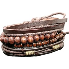 Bracelet cuir véritable d'occasion  Peaugres