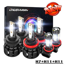 Combo farol de LED H7+H11+H11 feixe alto baixo + lâmpadas de neblina 3 conjuntos 6000K branco comprar usado  Enviando para Brazil