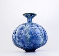 Vaso grande de cerâmica azul Isak Isaksson esmalte cristalino artista contemporâneo comprar usado  Enviando para Brazil