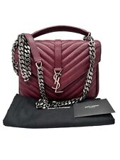 Saint Laurent College Bag Leder Bordeaux Schultertasche Handtasche YSL burgundy comprar usado  Enviando para Brazil