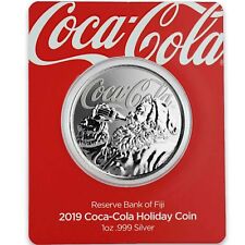 Moneda de vacaciones Coca-Cola® de plata 0,999 2019 1 oz - acuñación limitada coleccionable #A465 segunda mano  Embacar hacia Mexico