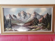 Grosses ölgemälde bergsee gebraucht kaufen  Deutschland