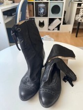 Schwarz leder absatzschuhe gebraucht kaufen  Leipzig