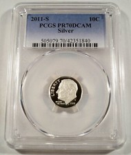 2011-S 10c PRATA PCGS PR70DCAM ROOSEVELT DIME PROOF DEEP CAMEO PR 70 DC comprar usado  Enviando para Brazil