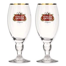 Stella Artois 2 x ICON Copos Cálice de Cerveja Aro Dourado 650/500ml USADO Caverna do Homem comprar usado  Enviando para Brazil