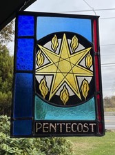 Usado, PEQUENA JANELA DE IGREJA ANTIGA "PENTECOSTES" PINTADA À MÃO VIDRO QUEIMADO início dos anos 1900 comprar usado Usado, PEQUENA JANELA DE IGREJA ANTIGA "PENTECOSTES" PINTADA À MÃO VIDRO QUEIMADO início dos anos 1900 comprar usado  Enviando para Brazil