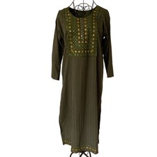 Vestido longo bordado feminino verde tamanho M comprar usado  Enviando para Brazil