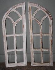2 Igreja De Madeira Estilo Antigo, Armação de janela Persianas Madeira Gótico 36" shabby comprar usado  Enviando para Brazil