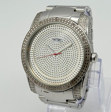 Relógio masculino TECHNO MASTER genuíno tom prata diamante todo em aço, 50mm, PF-8174M comprar usado  Enviando para Brazil