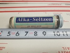 Garrafa de vidro vintage Alka-Seltzer com tampa de metal – Publicidade de medicina precoce comprar usado  Enviando para Brazil
