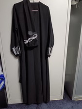 Embroidered abaya black for sale  LONDON