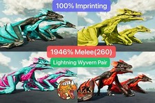 Par Ark Survival Ascended Pve Lightning Wyvern, 1946% Corpo a Corpo (260), 100% Impressão comprar usado  Enviando para Brazil