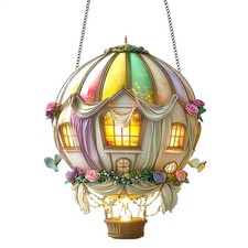 Heißluftballon Solarlaterne mit flackernder Flamme hängende Solarlaternen Terr comprar usado  Enviando para Brazil