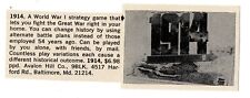 1968 AVALON HILL 1914 Primeira Guerra Mundial jogo de guerra de estratégia impressão vintage anúncio comprar usado  Enviando para Brazil