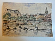 Dessin aquarelle lavandieres d'occasion  Chalonnes-sur-Loire