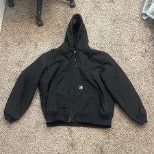 Jaqueta Carhartt Masculina Grande Lona Preta Zíper Completo Com Capuz Isolada Roupa de Trabalho comprar usado  Enviando para Brazil
