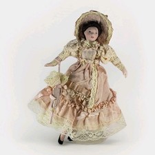 Muñeca de porcelana vintage miniatura victoriana vestida 6" segunda mano  Embacar hacia Mexico