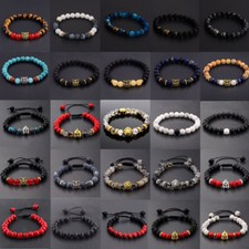 Cuentas de piedras preciosas redondas naturales de 8 mm hechas a mano para hombres y mujeres pulseras joyería segunda mano  Embacar hacia Mexico