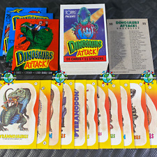 1988 Juego completo de 55 cartas de ataque de dinosaurios + 3 envoltorios y *11 pegatinas manchadas!* segunda mano  Embacar hacia Mexico