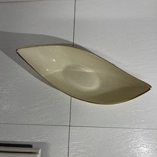 Prato tigela oblongo de porcelana marfim acabamento ouro 24k Lenox em forma de barco feito nos EUA comprar usado  Enviando para Brazil