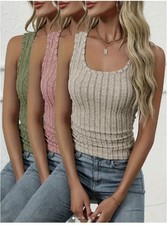 Women solid ribbed for sale  BARNET