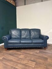 Blue leather three for sale  WREXHAM