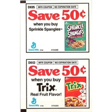 Cupom Sprinkle Spangles Trix sabor fruta real cereal década de 1980 SAI1-H3 comprar usado  Enviando para Brazil