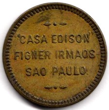 CASA EDISON FIGNER IRMAOS SÃO PAULO & RIO DE JANEIRO TOKEN DIÂMETRO 21,2 MM comprar usado  Enviando para Brazil