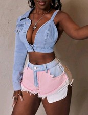 Shein crop jeansjacke gebraucht kaufen  Limbach-Oberfrohna