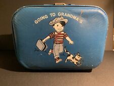 Maleta rígida vintage para ir a las abuelas pequeña azul niños niños noche viaje segunda mano  Embacar hacia Mexico